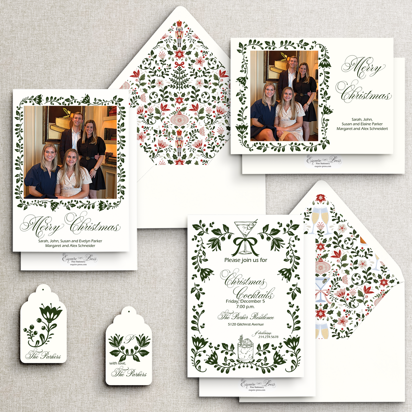 Holiday Floral Party Envelope Liner
