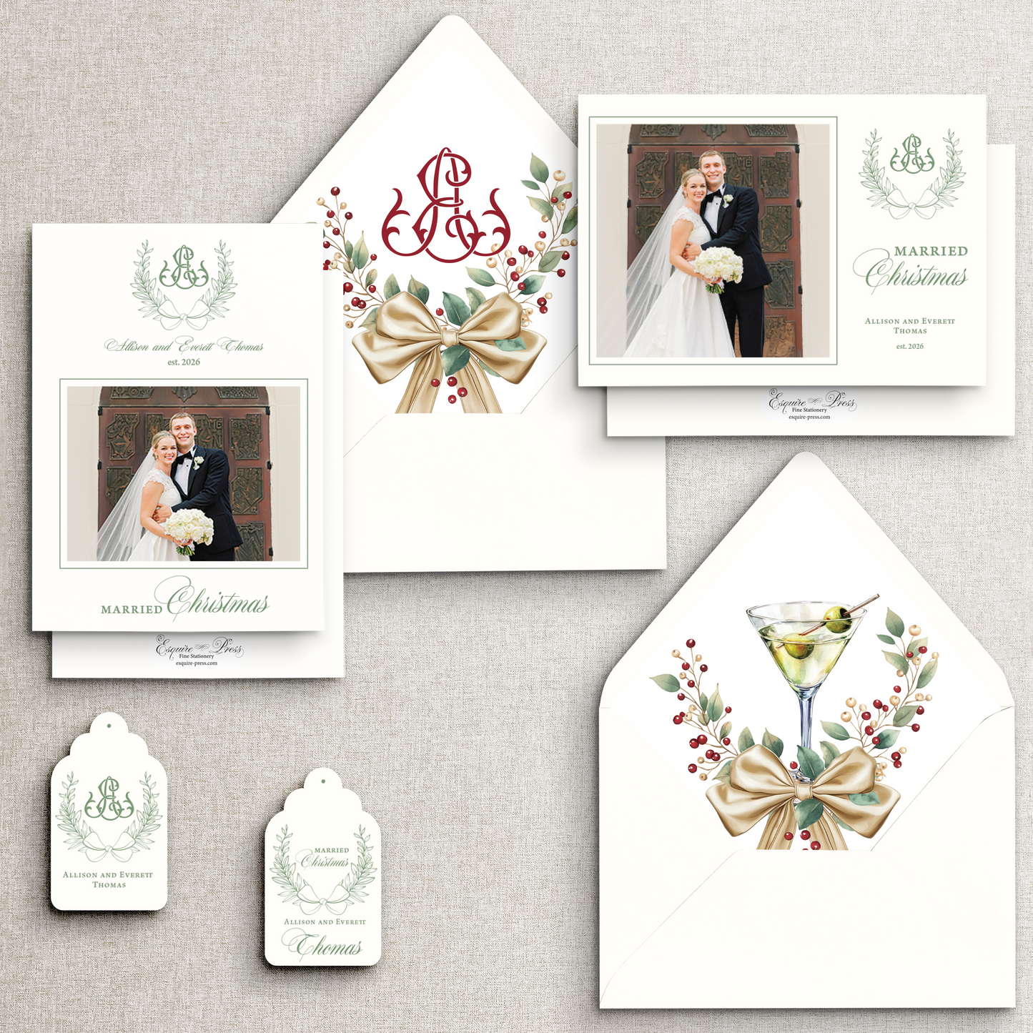 Married Christmas Envelope Liner