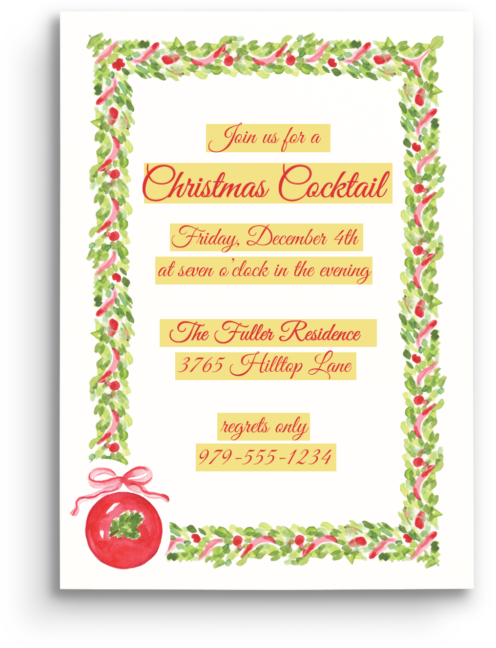 Timeless Tidings Holiday Invitation