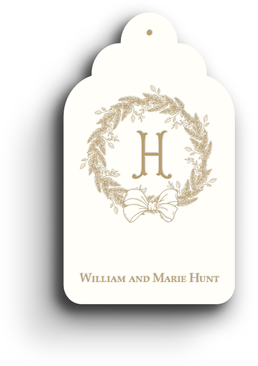 Wondrous Wreath Holiday Letterpress Gift Tag 2