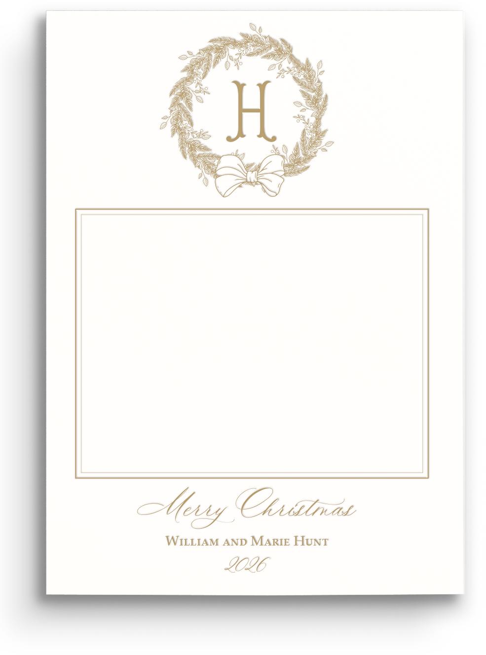 Wondrous Wreath Letterpress Holiday Card - Portrait
