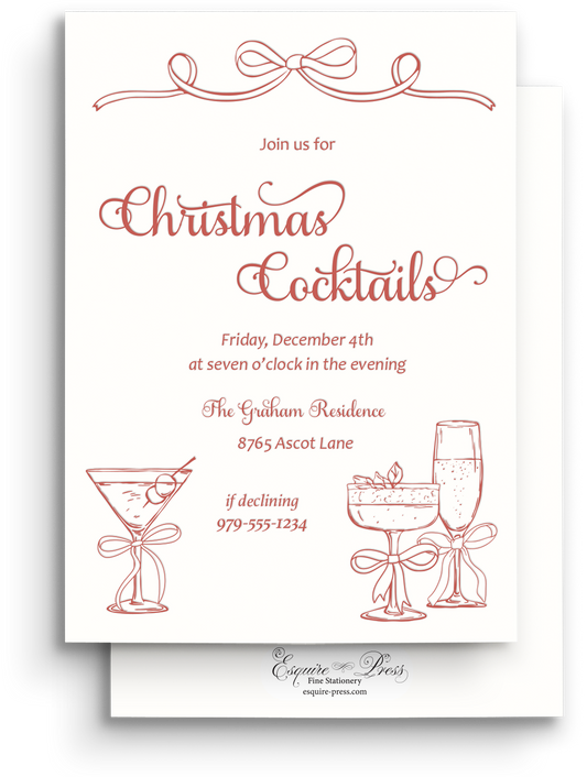Wrapped in Joy Letterpress Holiday Invitation